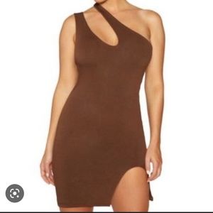 NWT Naked Wardrobe The NW Cut Out for You Mini Dress in Chocolate - Sz XS